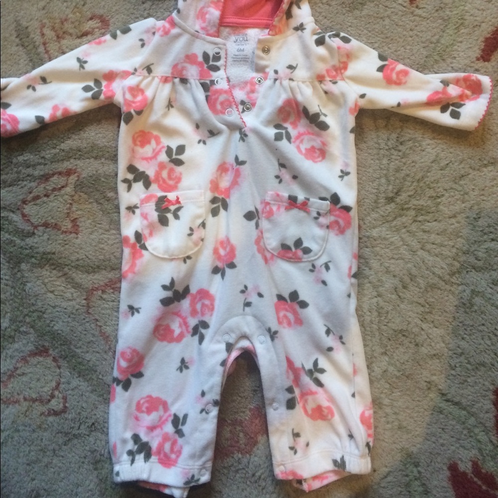 Fleece bodysuit with hood
